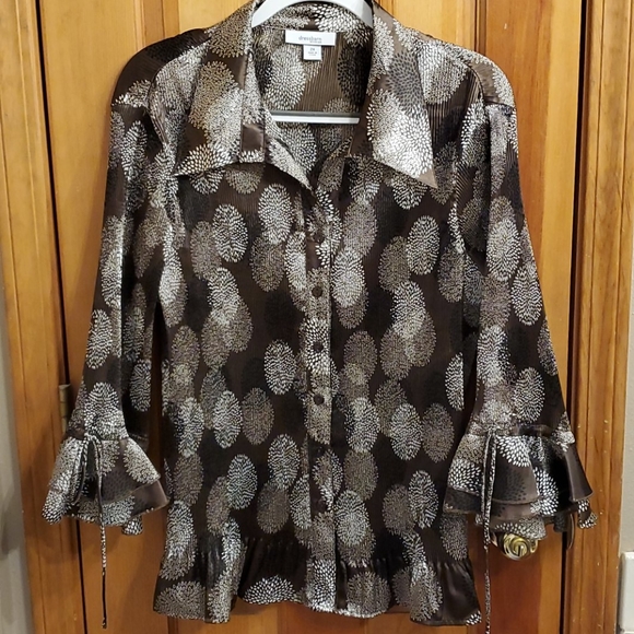 DRESSBARN Woman Button-Down Top - Picture 5 of 6